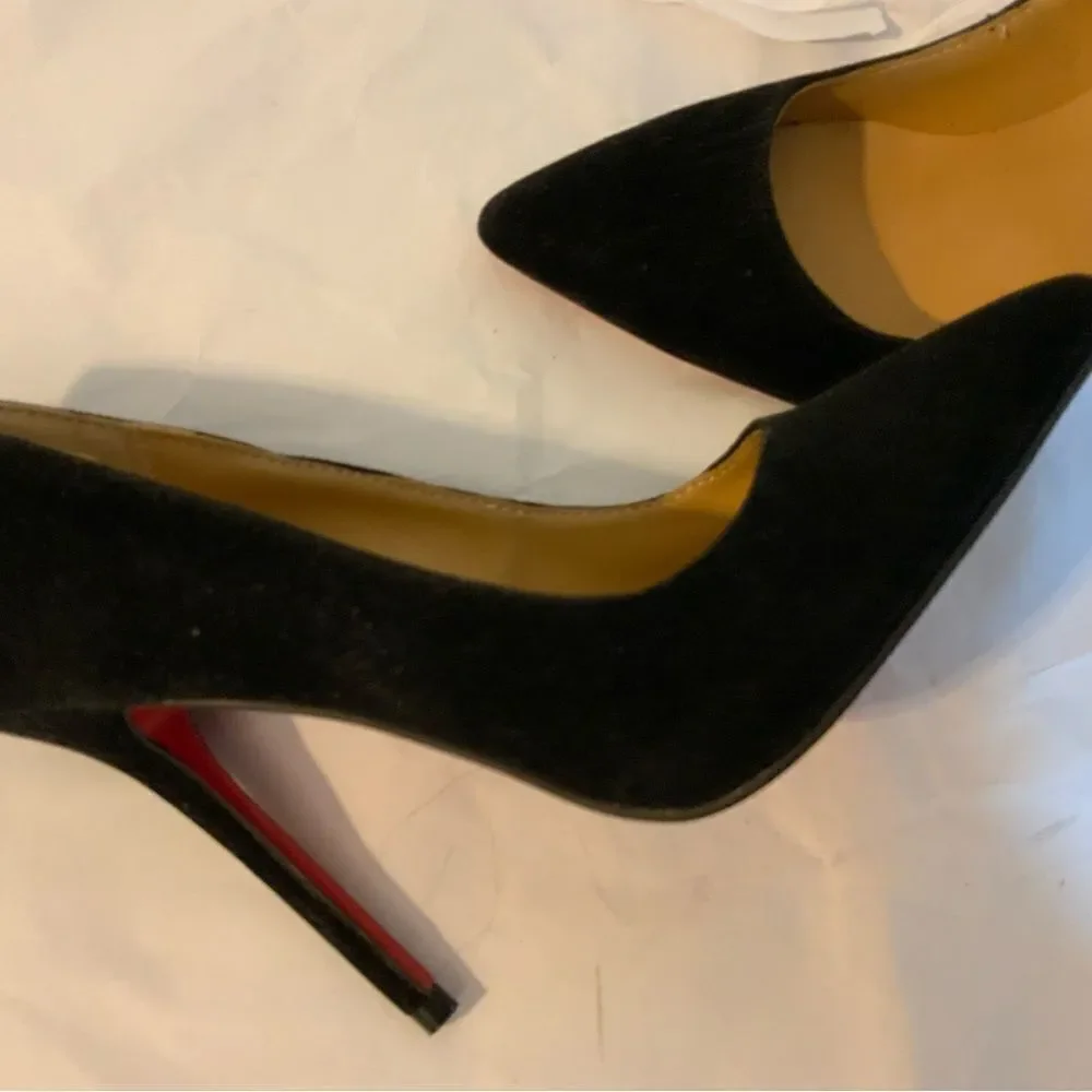 CHRISTIAN LOUBOUTIN HEELS SUEDE BLACK size 36